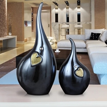 Ceramic elephant pair home decoration cabinet Entrance decoration Living room bedroom room wine cabinet decoration small ornaments