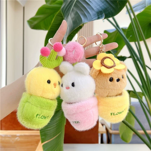 Милая плюшевая мультяшная кукла, детская сумка, подвеска, с медвежатами