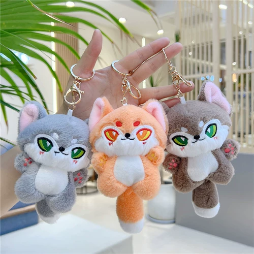 Милая плюшевая подвеска, игрушка, тряпичная кукла, украшение на сумку, брелок, лиса, енот, популярно в интернете