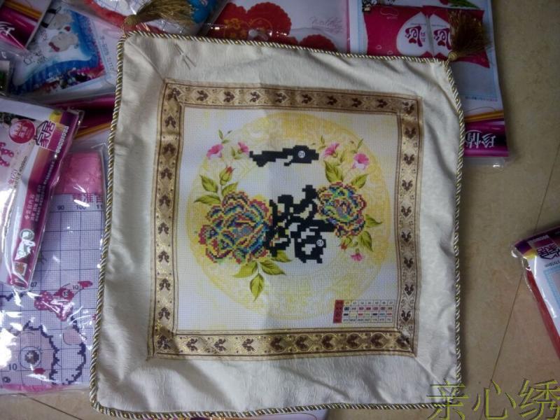 New cross stitch gối in ấn xe gối gối cổ gối vào và ra khỏi hòa bình và mịn xe gối đệm