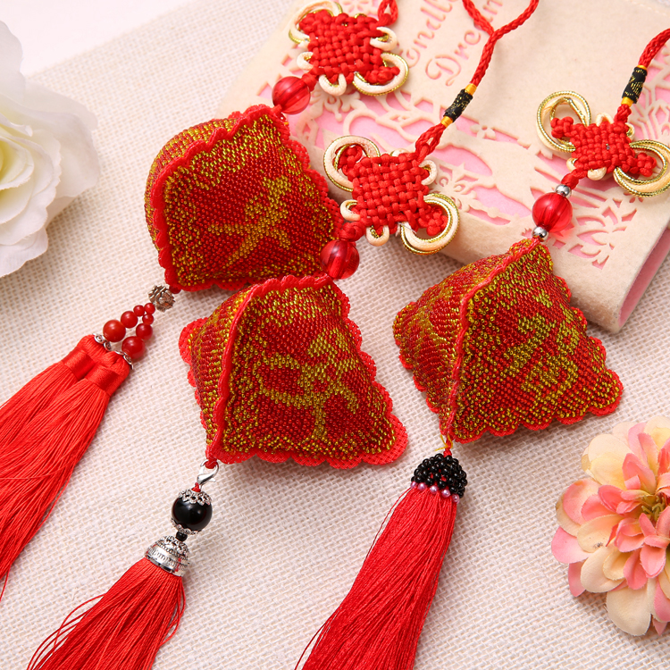 Ping An Fu full handmade cross stitch finished product full bead embroidery Ping An Fu car pendant car interior hanging decoration protection