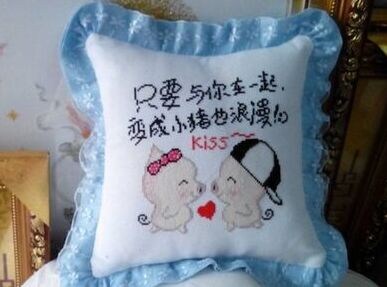 Cross stitch gối mới giá cả phải chăng chính xác in ấn couple hai puppy đệm phòng khách phim hoạt hình anime