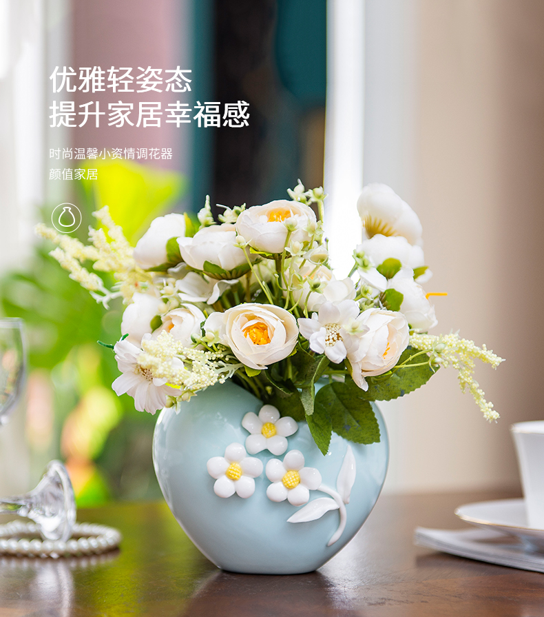 European furnishing articles sitting room home decoration ceramic vase table dry flower arranging flowers flower simulation flowers hydroponic flowers