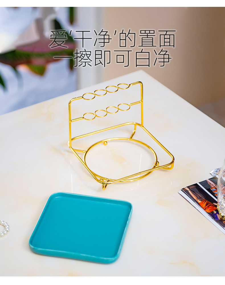 Nordic ceramic jewelry tray cosmetics boxes shelf brush desktop finishing double jewelry box
