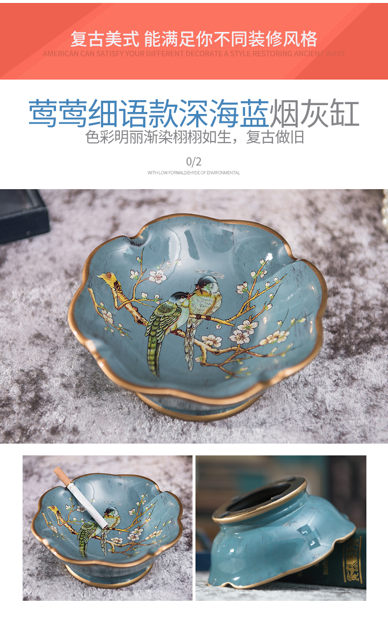 American ceramic decoration creative ashtray European rural study of sitting room tea table cigar ashtray decorative furnishing articles