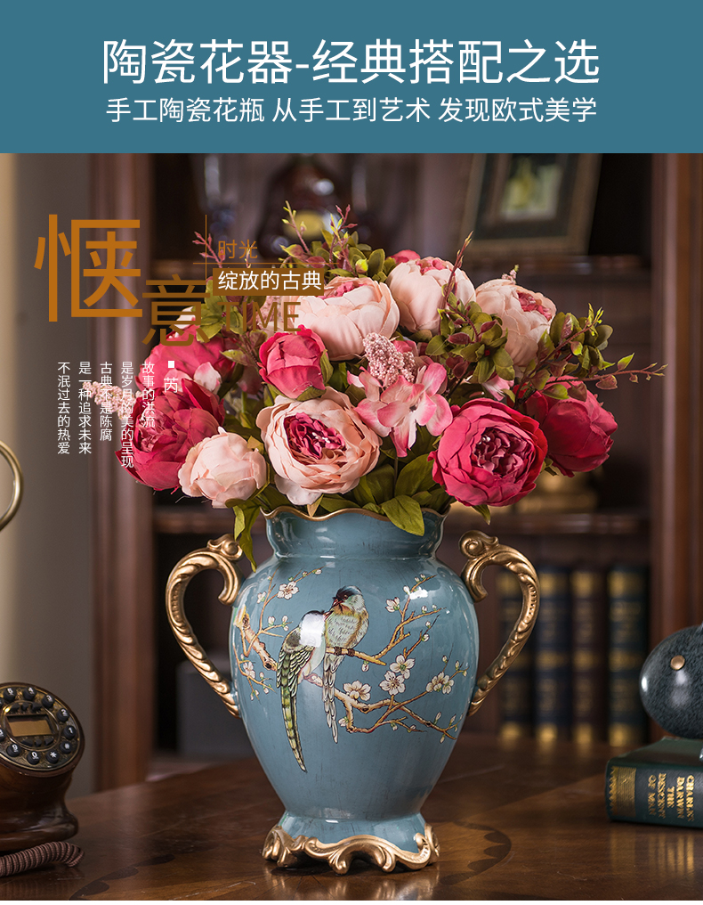 American pastoral ceramic vase creative flower arranging device European sitting room between example overall floral decoration household furnishing articles