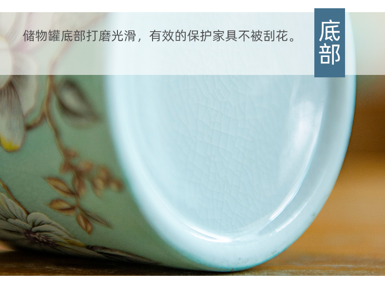 American receive a jar of new Chinese style ceramic famille rose the receive storage tank sitting room tea table desktop furnishing articles home decoration