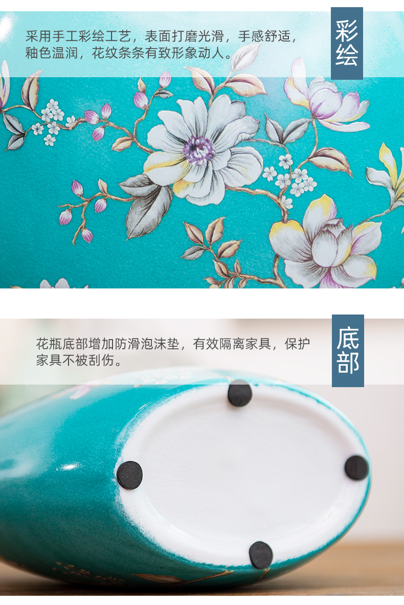 Ceramic vase furnishing articles living room dry flower flower flower arranging European simulation device mesa of home decoration vase furnishing articles