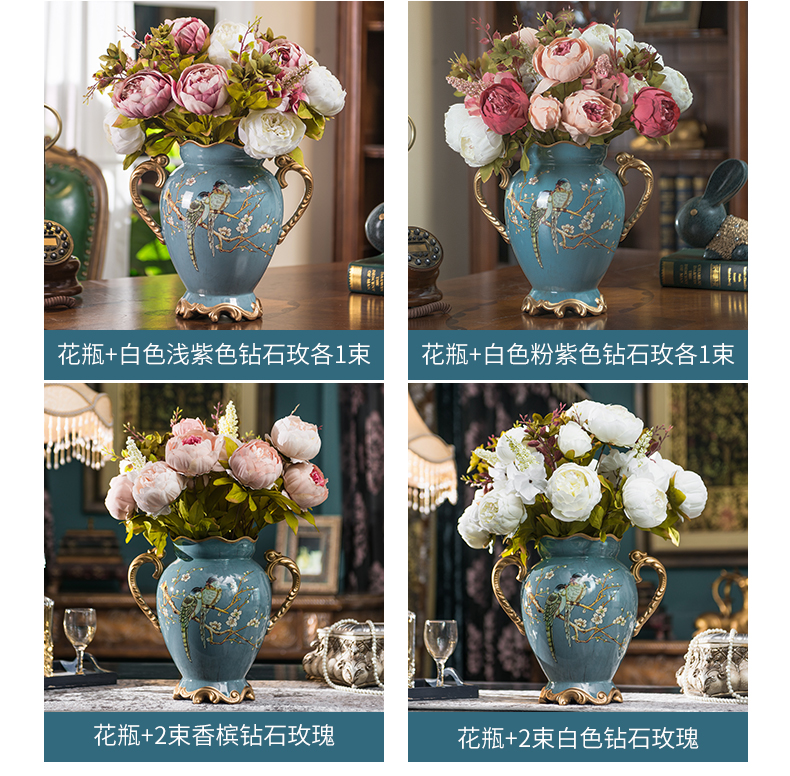 American ceramic vase furnishing articles European sitting room porch simulation TV ark, home decoration dry flower flower arranging flowers