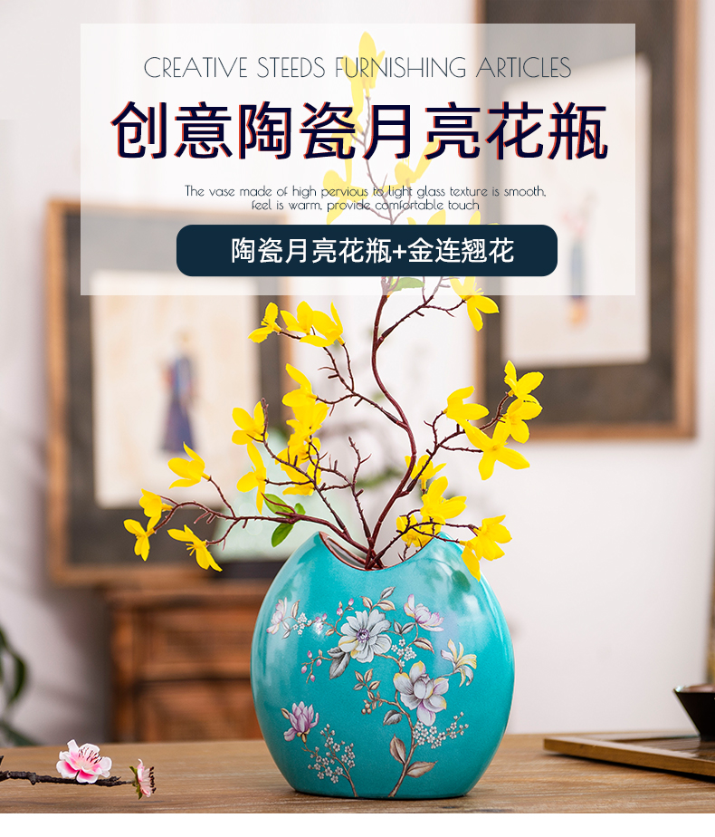 Ceramic vase furnishing articles living room dry flower flower flower arranging European simulation device mesa of home decoration vase furnishing articles