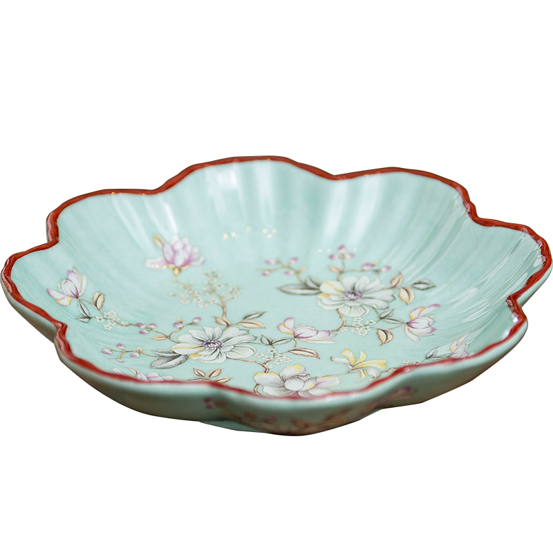 European large fruit bowl ceramic creative household compote basin of the sitting room of snack dried fruit tea table decoration furnishing articles
