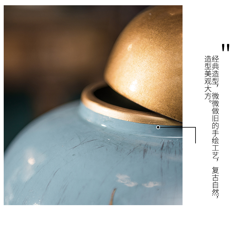 American pastoral ceramic storage tank sitting room between example of new Chinese style porch European household adornment the receive furnishing articles