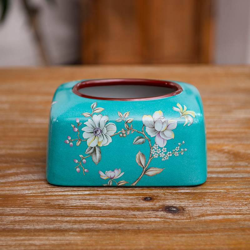 Tissue boxes sitting room tea table artical desktop boxes ceramic household smoke box restaurant decorative paper box