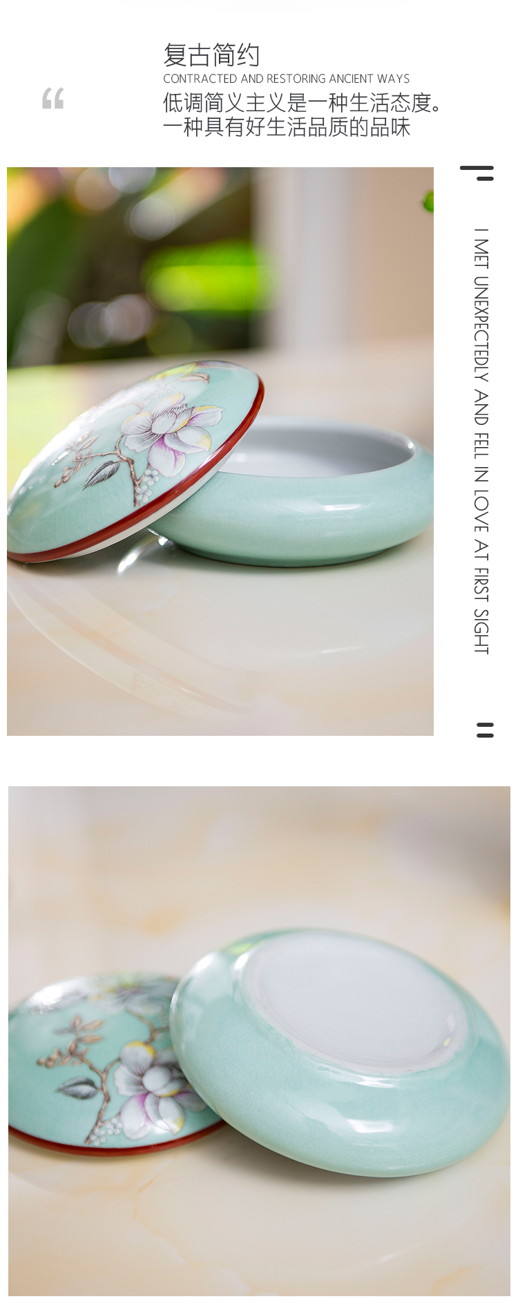 American ceramic jewelry box nightstand dresser receive jewelry store content box of new Chinese style porch place tea table