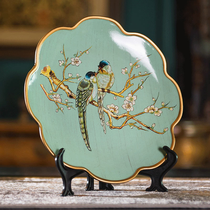 European creative ceramic decoration plate sitting room decoration plate furnishing articles sat dish rack rich ancient frame plate decoration