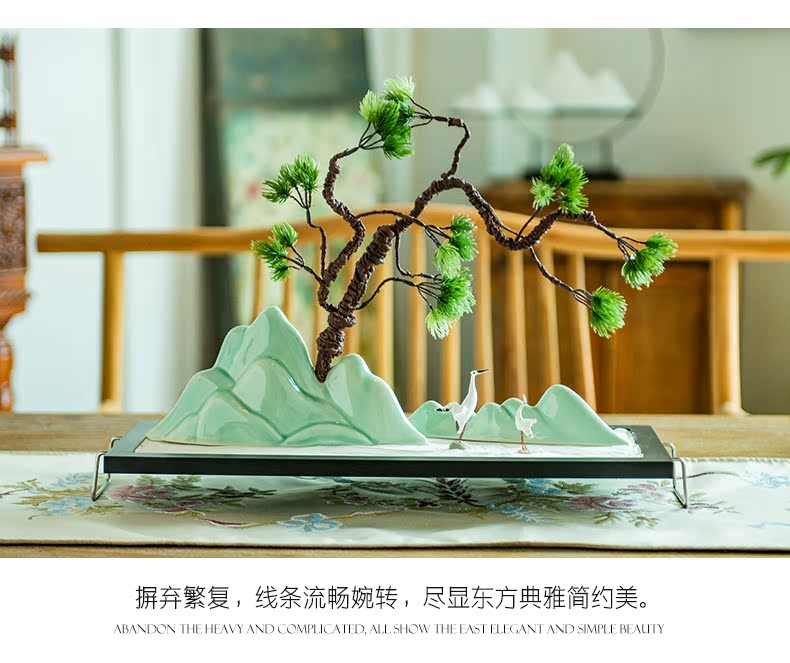 The New Chinese zen dry landscape ceramic rockery teahouse adornment of the sitting room porch tea micro landscape sand furnishing articles