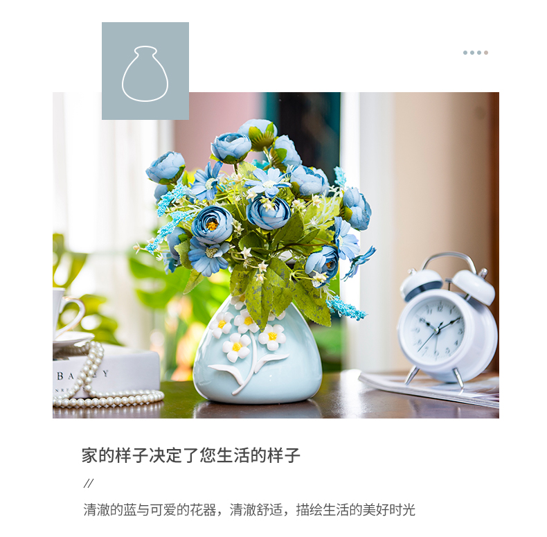 European furnishing articles sitting room home decoration ceramic vase table dry flower arranging flowers flower simulation flowers hydroponic flowers