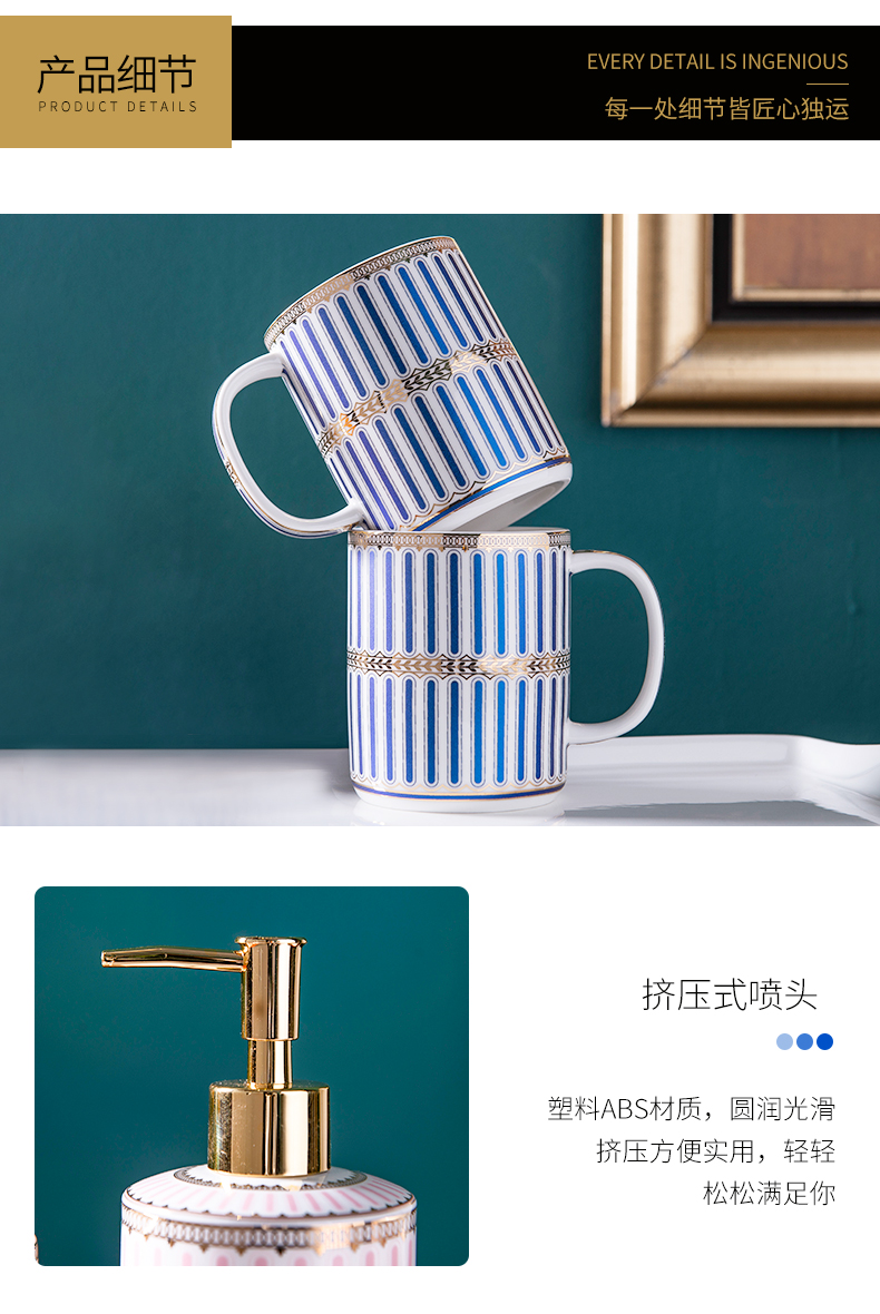 Light and decoration ceramics sanitary ware gargle cup toothbrush cup five times mouthwash household bathroom toilet wash gargle suit