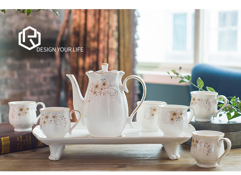 European coffee cup suit creative contracted English afternoon tea tea sets red cup dish of ceramic tea set