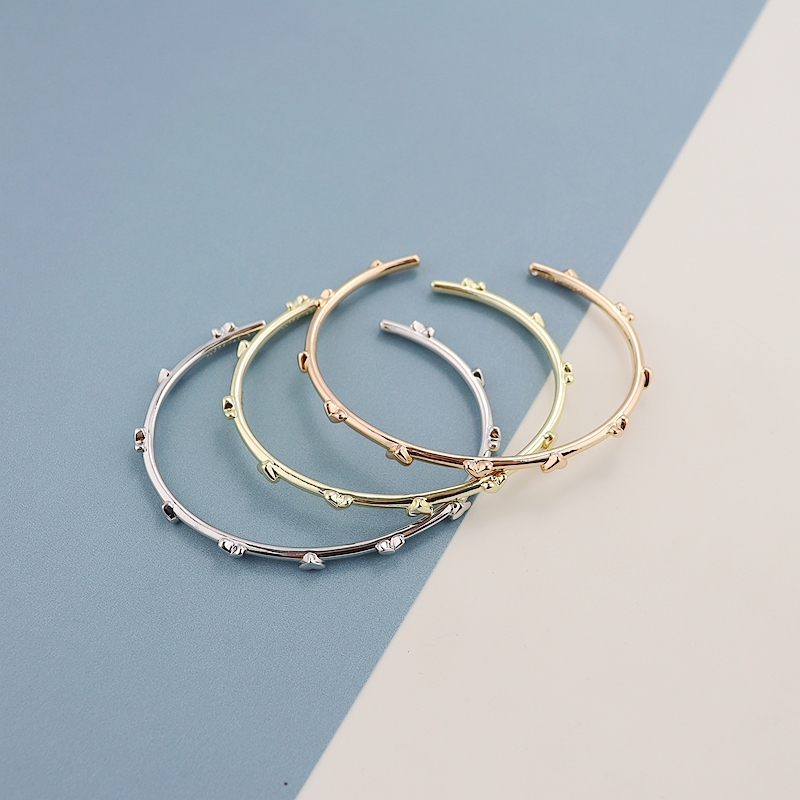 Ks European and American Style Three-Color Heart Bracelet, Fashionable and Versatile Personalized Bracelet ins Ks European and American Style Three-Color Heart Bracelet, Fashionable and Versatile Personalized Bracelet ins