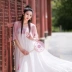 # 棉麻 记 Phần mỏng cải tiến váy Hanfu ống dài trên cùng váy dài 2021 váy thêu mới mùa hè siêu tiên nữ quần áo - Váy dài Váy dài