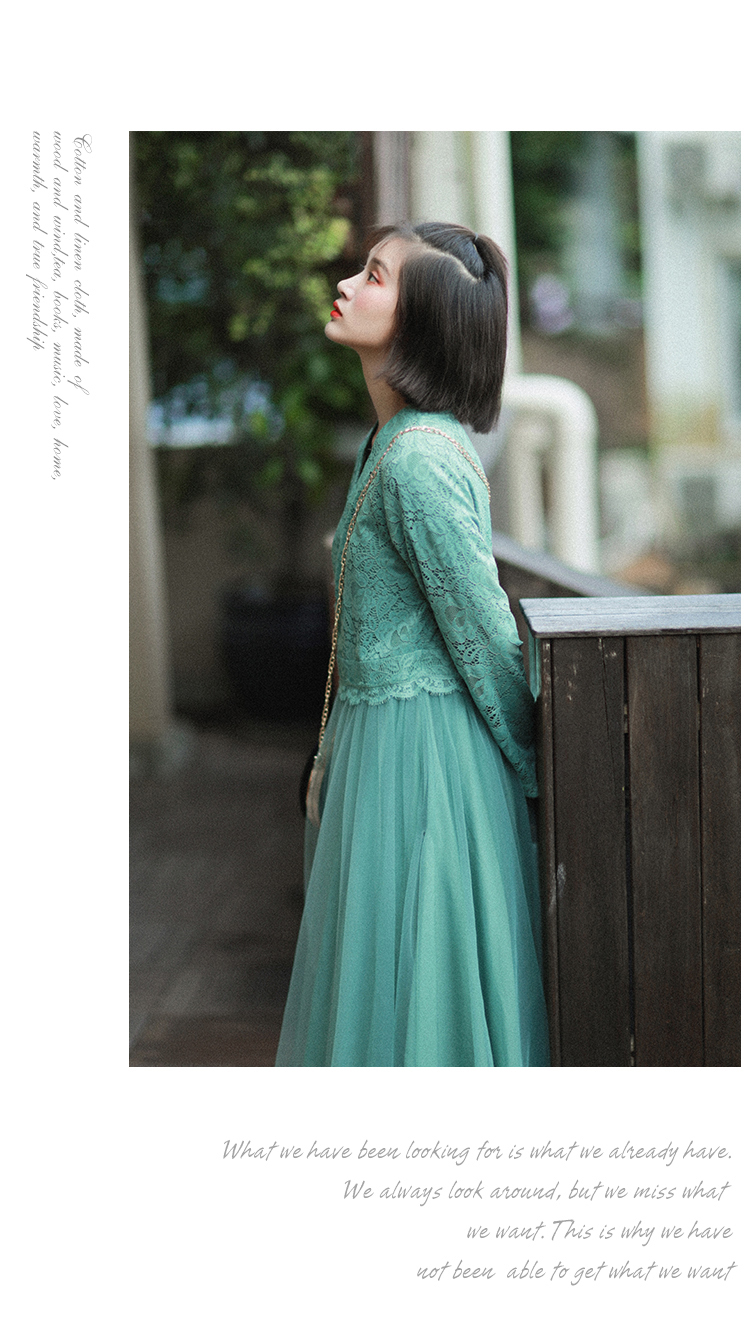 Cotton and linen 2018 mùa thu mới văn học retro cổ áo Hanfu cải tiến ren dài trench coat Áo khoác mỏng nữ áo khoác thể thao nữ