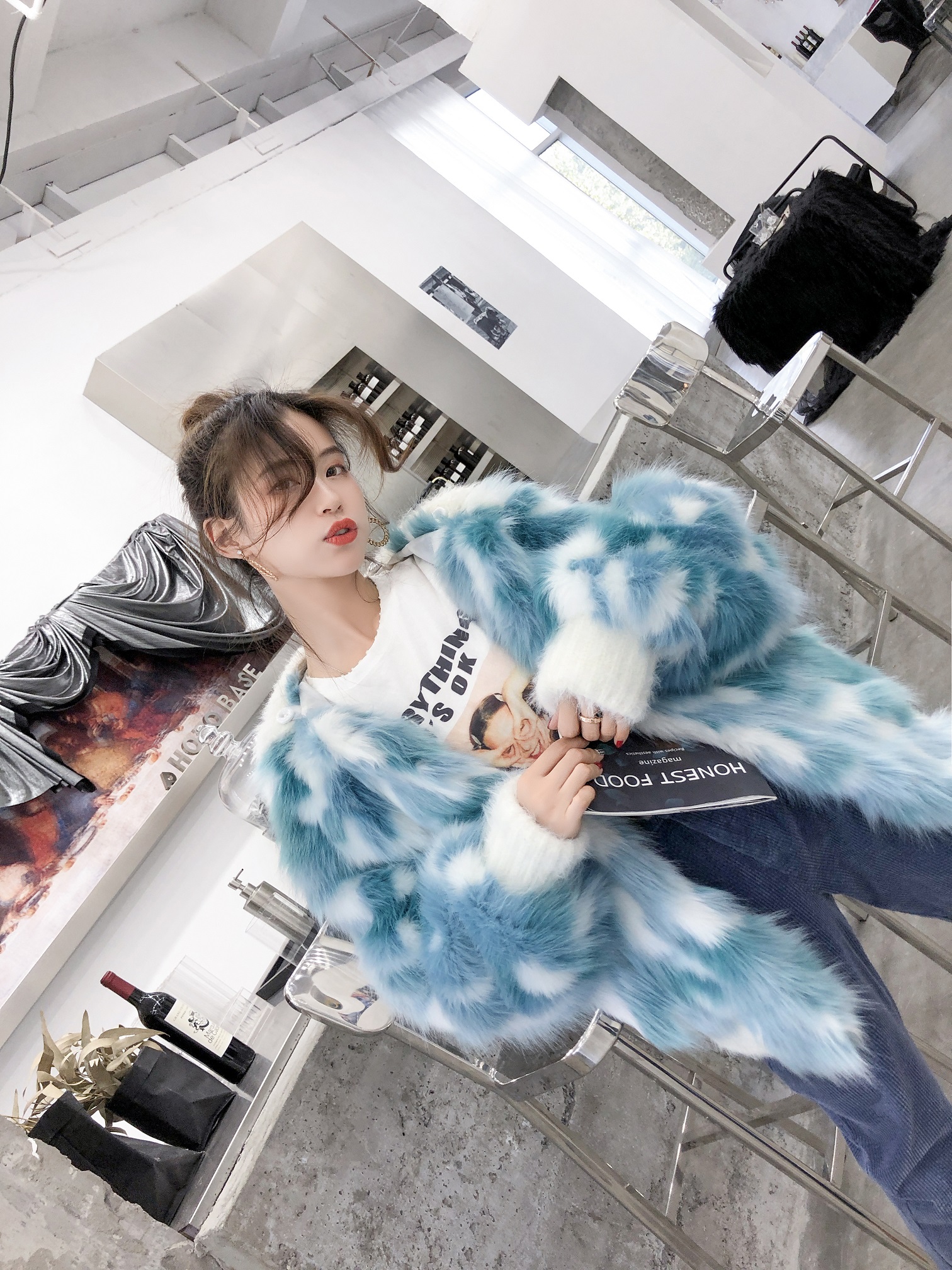 Áo khoác lông có thể tháo rời áo lông zara