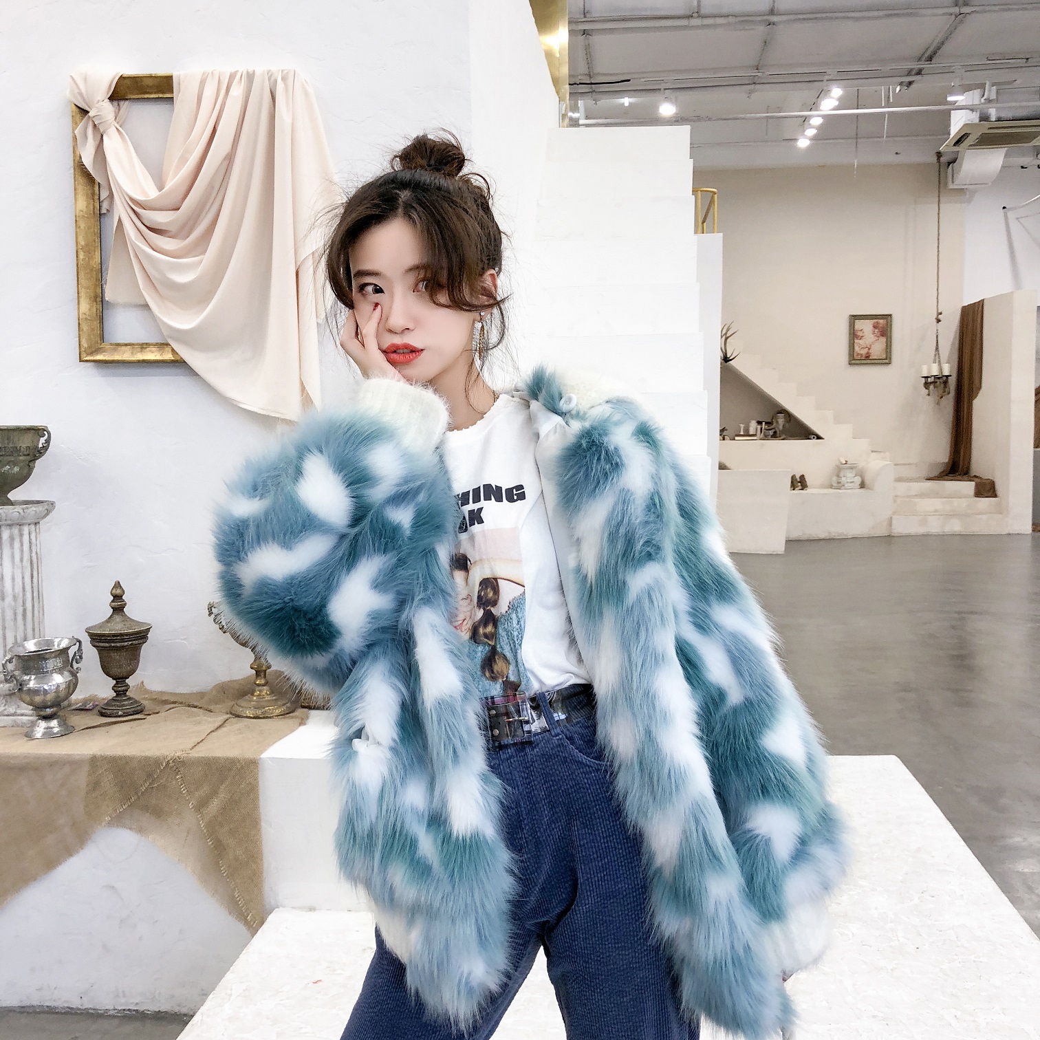 Áo khoác lông có thể tháo rời áo lông zara