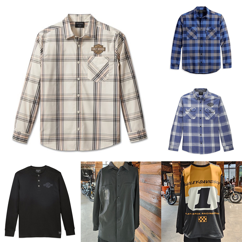 Harley-Davidson T-Shirt Motorcycle Riding Long-Sleeve Casual Men's Base Layer Crew Neck Top Turn-Down Collar Shirt Harley-Davidson T-Shirt Motorcycle Riding Long-Sleeve Casual Men's Base Layer Crew Neck Top Turn-Down Collar Shirt