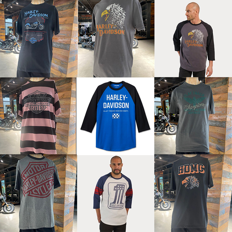 Harley-Davidson T-Shirt Motorcycle Riding Short-Sleeved Casual Men's Shirt Round Neck Top Three-Quarter Sleeve Summer Harley-Davidson T-Shirt Motorcycle Riding Short-Sleeved Casual Men's Shirt Round Neck Top Three-Quarter Sleeve Summer