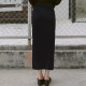 Front slit long skirt skirt spring and autumn sexy women's Korean version versatile hip-covering mid-length elastic high-waisted one-step skirt