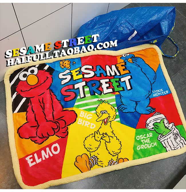 [Halfull] Sesame Street Elmo flannel đáng yêu cashmere chăn điều hòa không khí chăn choàng giản dị - Ném / Chăn mền nhung tuyết