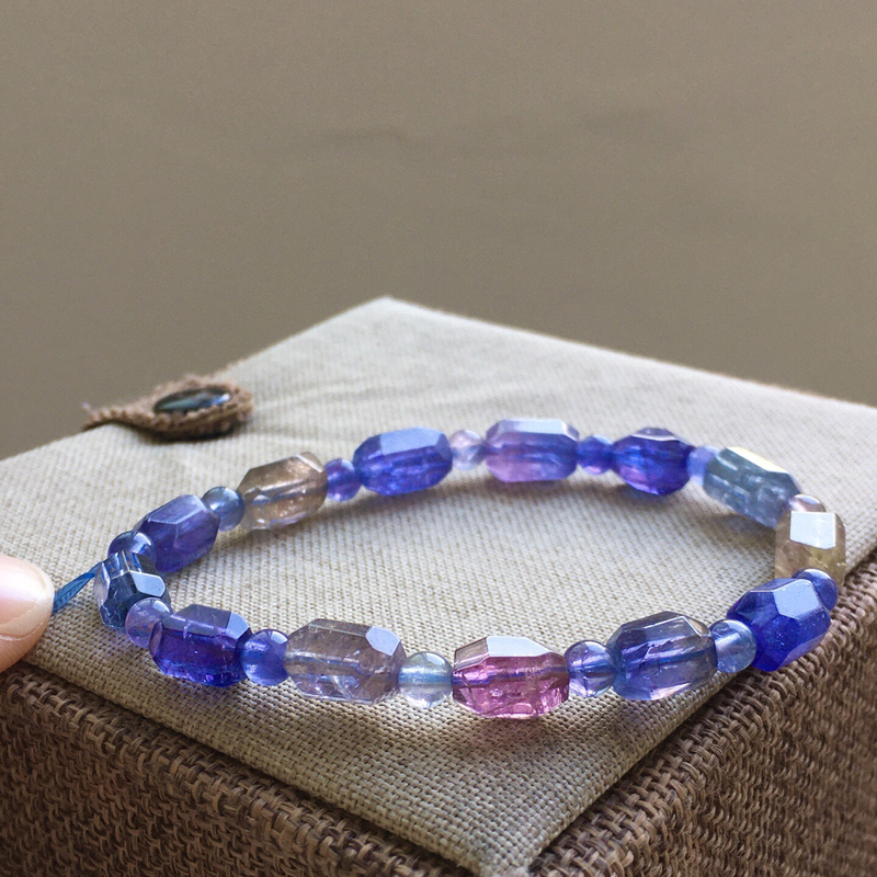 Natural Tanzanite Bracelet for Women, Single Circle, Fashionable and Versatile Jewelry Gift for Girlfriend or Best Friend's Birthday