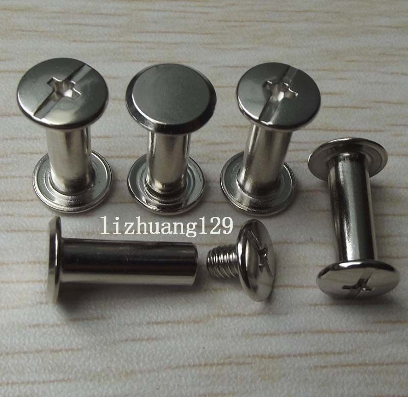 Nickel-plated ledger sample book screw mother and child rivet album docking lock binding screw Color card recipe nail M5