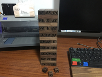 Black walnut stacking high stacking music layers of pumping blocks Puzzle force Childrens toys Adult board games Fine awesome