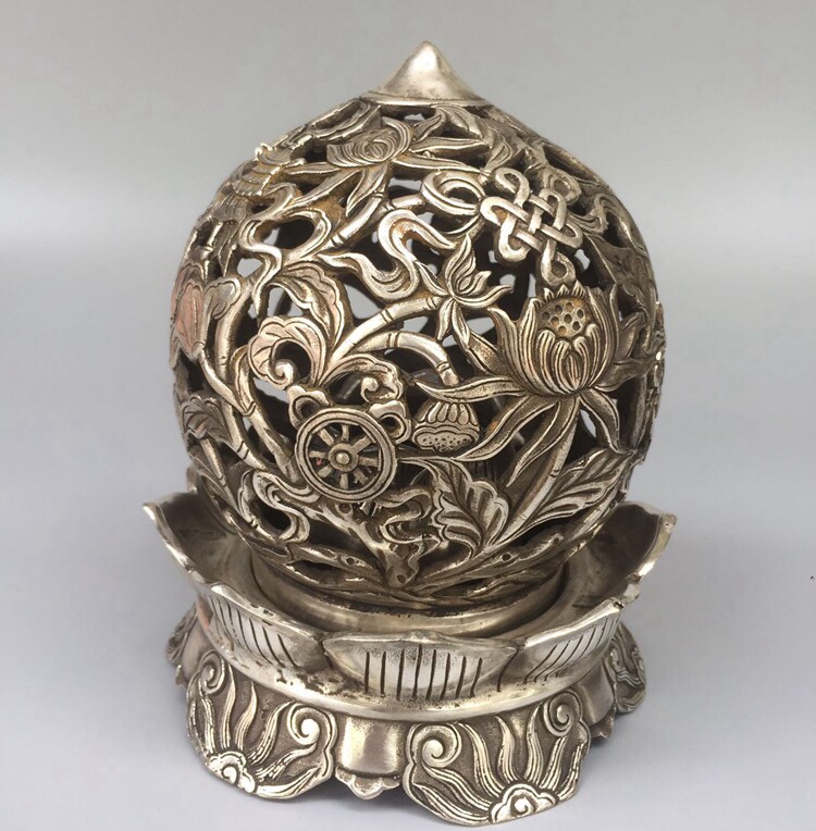 Copper pure copper incense burner Brass incense burner Lotus incense burner Copper aroma furnace Handicraft decoration