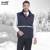 Áo vest cotton khóa kéo đám cưới giản dị vest kỹ thuật ngoài trời vest công sở vest vest đa túi áo khoác nam giả vest