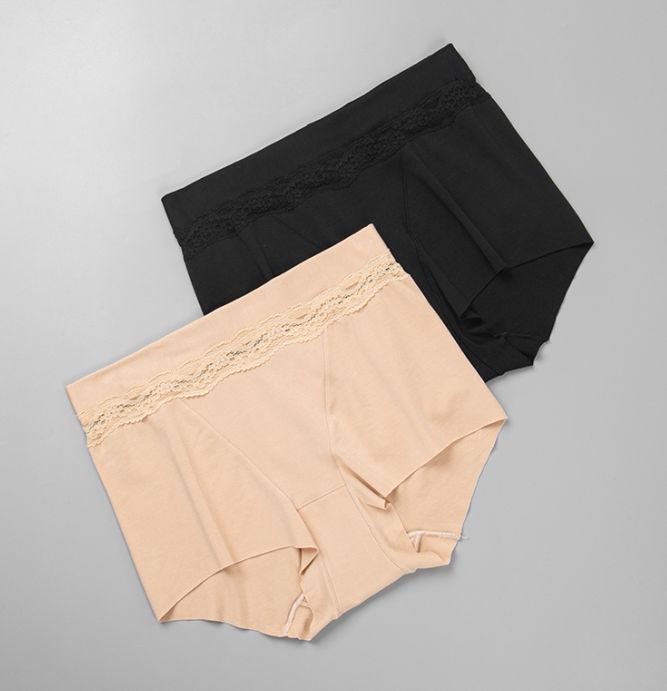 TIOR high quality 80 bifacial tissues Modale High waist lace female pants DN28238