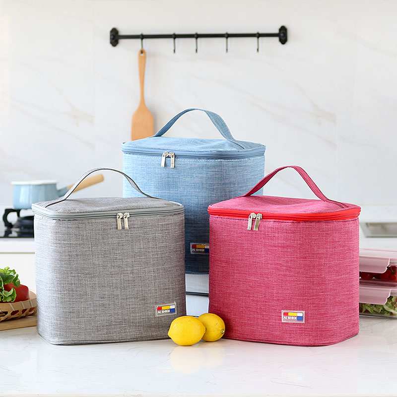 Large Capacity Portable Oxford Cloth Lunch Bag Insulated Bag Triple Layer Thickened Aluminum Foil Liner Large INSULATED LUNCH BOX BAG