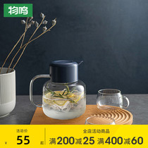 Wenming cold kettle household high temperature resistant glass cold boiling water pot large capacity Nordic wind set cold water cup short cup