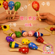 Promotion Wooden Sand Hammer Baby Aural Vision Hand Grasp Training Early Education Toys 12 Newborns 0-3 Months 6