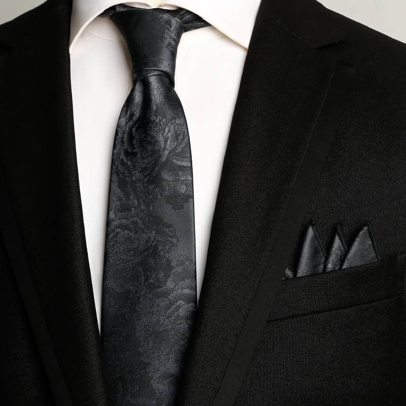 Men's Tie Formal Business Wedding Groom Wedding Hand-Tied Black Gray Retro Suit Shirt Casual British