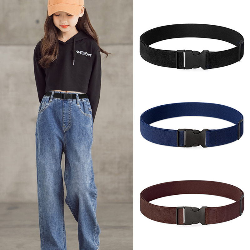 Children's belt boy adjustable tightness pants with girl belt girl belt student military training large and middle school lazy person theorist-Taobao