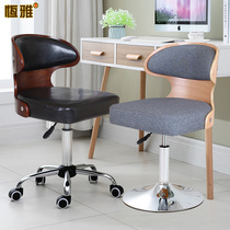 Fashion small computer chair Simple solid wood home study rotary lift chair backrest bar chair cashier stool Front desk chair
