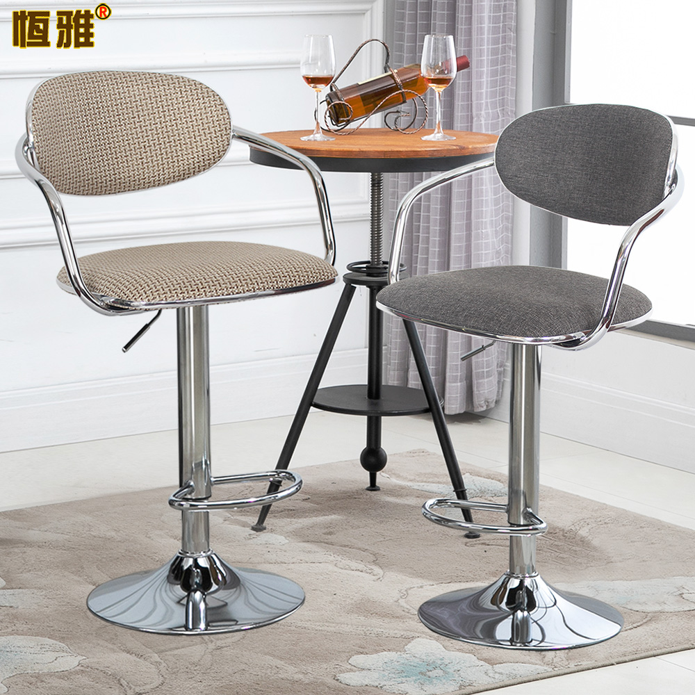 Bar chair Nordic wrought iron bar chair bar stool rotating lift home back chair cashier front bench chair high stool