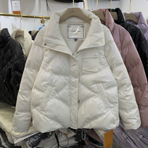 Down jacket womens short style 2021 new white duck down fashion light and thin winter small warm standing collar cotton-padded jacket jacket