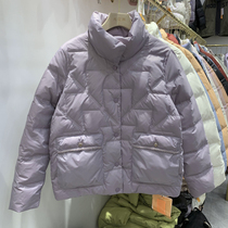 Stand collar white short down jacket women 2021 new winter fashion western style small thickened bread jacket
