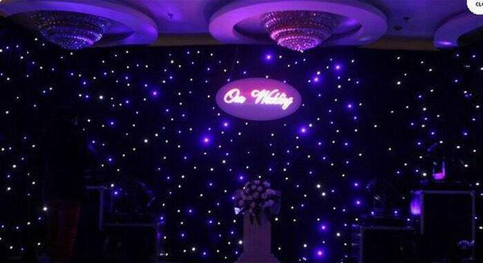 Wedding hotel decoration starry sky stage stage gauze star light curtain stage waterfall light gauze wedding light background