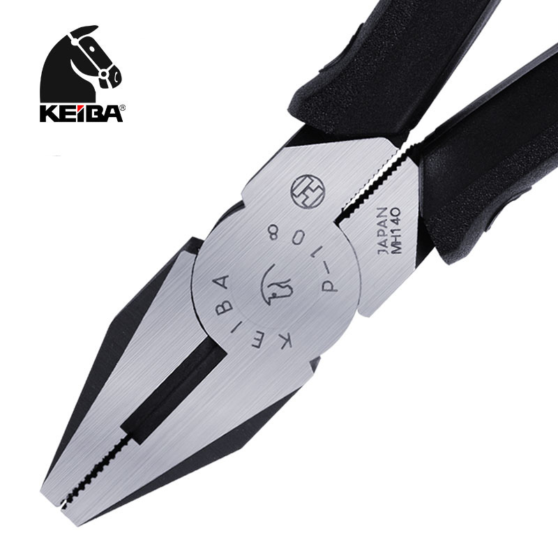Horse-card KEIBA electrician flat-mouth pliers P-108 old tiger pliers 8-day flat cheeked pliers cut wire pliers 200mm