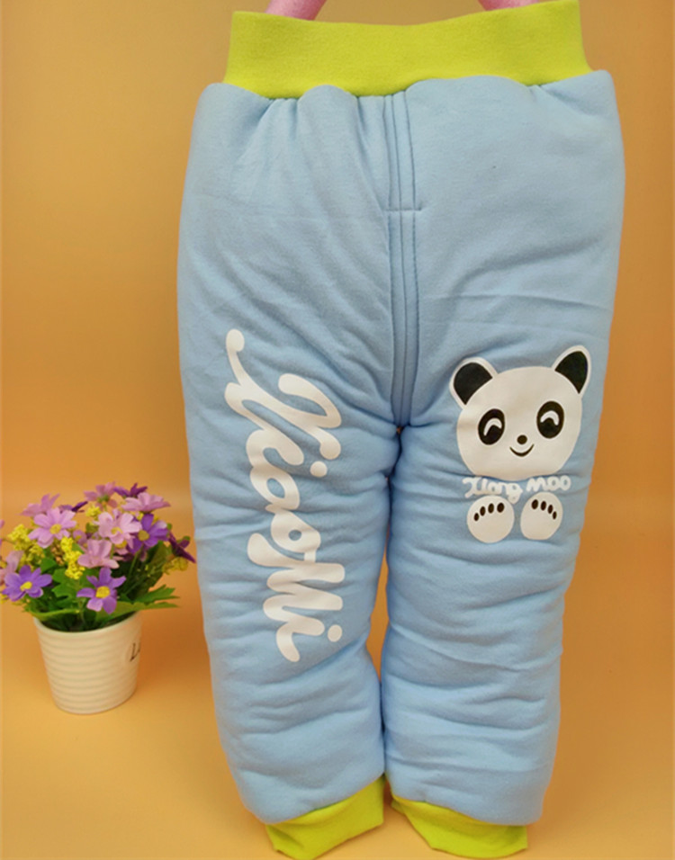 Hơn 20 nhân dân tệ vận chuyển mùa thu và mùa đông quần cotton bé bông ấm áp phim hoạt hình quần giản dị chàng trai và cô gái quần dài mở quần legging bé gái